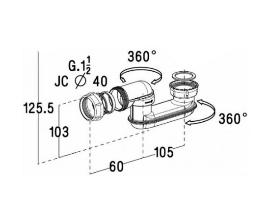 Чугунная ванна Jacob Delafon Volute 170 отдельностоящая с сифоном E75307-NF_, изображение 8