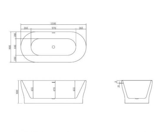 Акриловая ванна BelBagno BB405-1500-800_, изображение 5