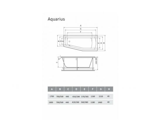 Акриловая ванна Relisan Aquarius L 160х70х50 с каркасом и слив-переливом_, изображение 5