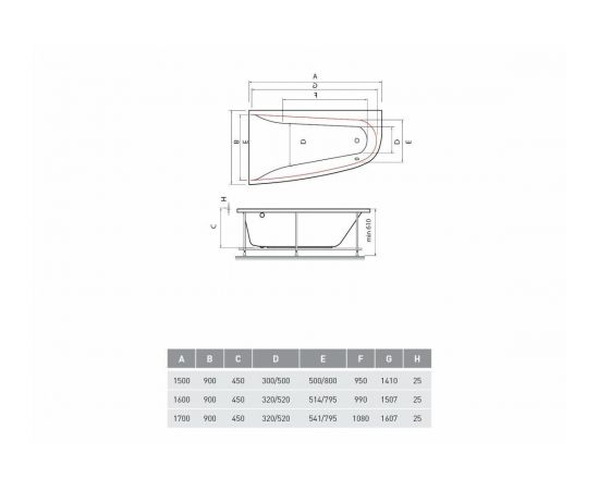 Акриловая ванна Vayer Boomerang 180x100 L с каркасом_, изображение 9