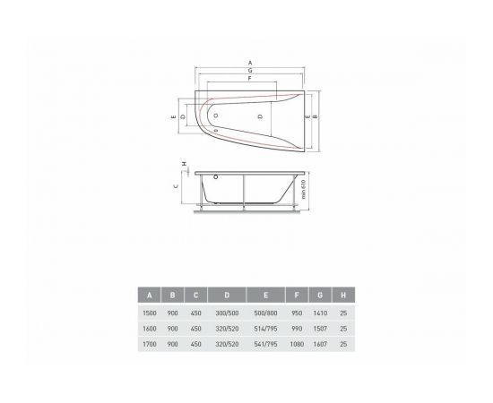 Акриловая ванна Vayer Boomerang 180x100 R с каркасом и слив-переливом_, изображение 9