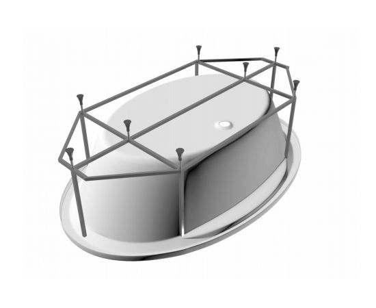 Акриловая ванна Vayer Beta 194x100 с каркасом и слив-переливом_, изображение 4