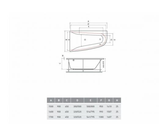 Акриловая ванна Vayer Boomerang 180x100 L с каркасом и слив-переливом_, изображение 9