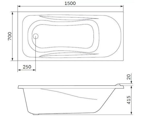 Акриловая ванна AM.PM Sense new 150х70 с каркасом W76A-150-070W-R_, изображение 5