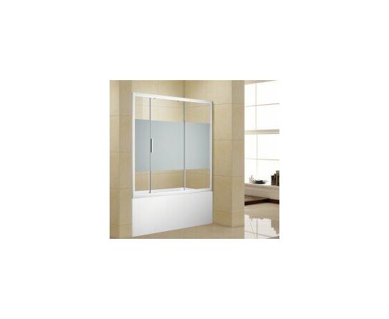 Шторка для ванны Aquanet Practic AE10-B-155H150U-CP 155, прозрачное стекло/шелкография_