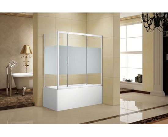 Шторка для ванны Aquanet Practic AE10-B-155H150U-CP 155, прозрачное стекло/шелкография_, изображение 3