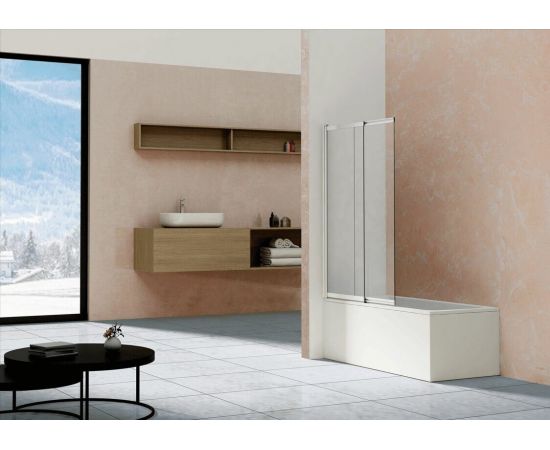 Душевая шторка на ванну Vincea VSB-1E100CL, 100х145, профиль хром, стекло прозрачное_, изображение 2