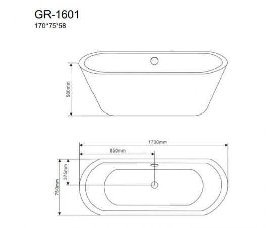 Акриловая ванна Grossman GR-1601_, изображение 3