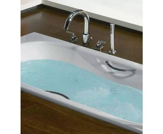 Чугунная ванна Roca Malibu 23107000R 160x75 см с ручками 526803010 хром и ножками 150412330_, изображение 5