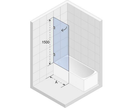 Шторка на ванну Riho Scandic NXT X107 90x150 L черный_, изображение 2