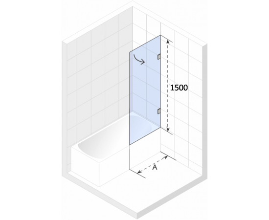 Шторка на ванну Riho Scandic NXT X107 80x150 R хром_, изображение 2