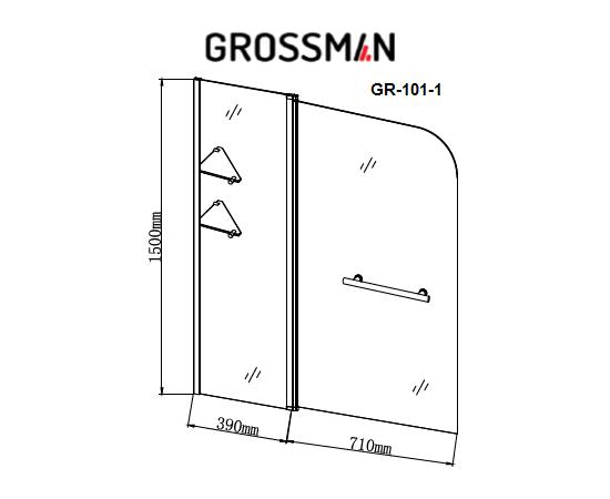 Шторка для ванны Grossman GR-101/1_, изображение 3