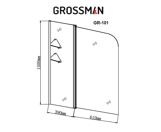 Шторка для ванны Grossman GR-101_, изображение 3