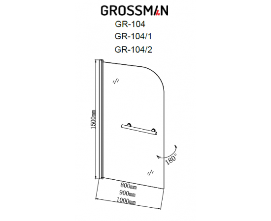 Шторка для ванны Grossman GR-104_, изображение 3