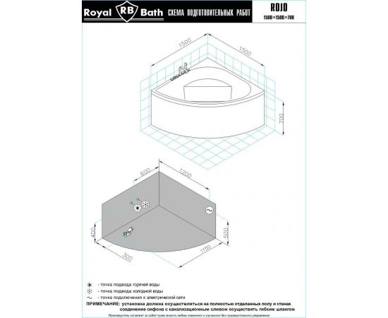 Гидромассажная ванна Royal Bath ROJO COMFORT 150x150x65_, изображение 2