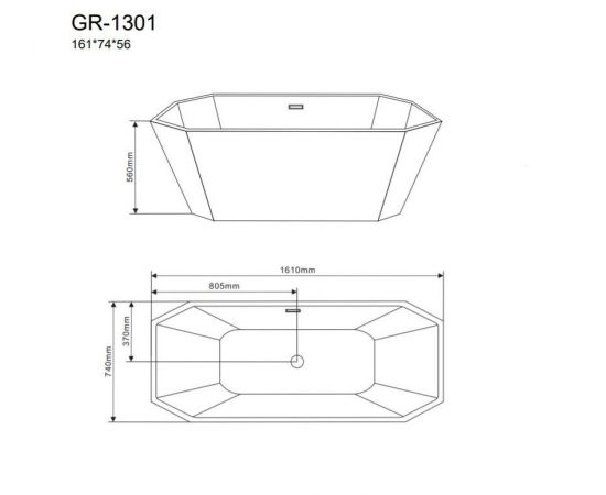 Акриловая ванна Grossman GR-1301_, изображение 3
