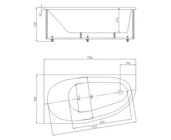 Акриловая ванна Акватек Дива DIV170-0000003 170х90 правая_, изображение 5