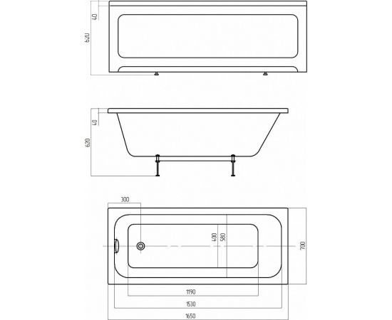 Акриловая ванна Акватек Мия MIY165-0000001 165x70_, изображение 2