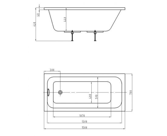 Акриловая ванна Акватек Мия MIY150-0000001 150x70_, изображение 5