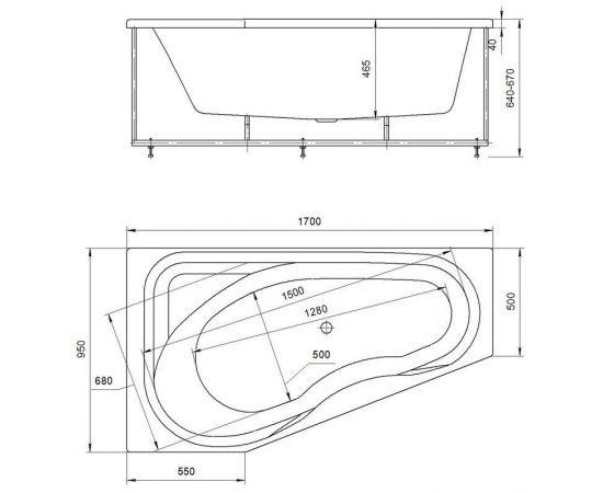 Акриловая ванна Акватек Медея MED180-0000007 170x95 L_, изображение 6