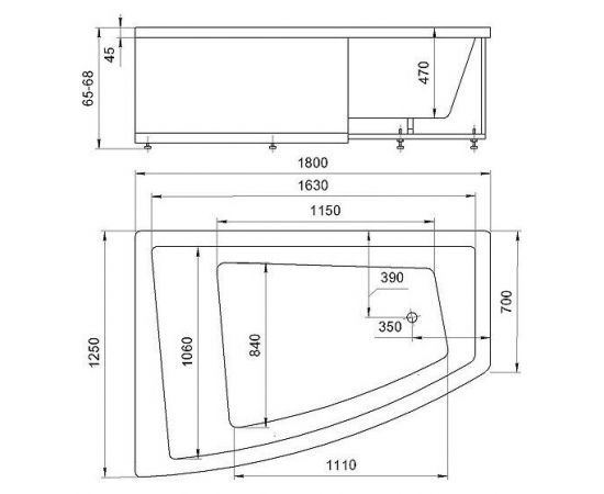 Акриловая ванна Акватек Оракул ORK180-0000008 180x125 L_, изображение 8