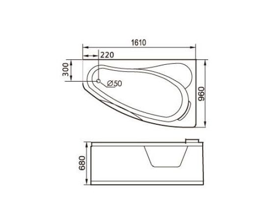 Акриловая ванна Gemy G9046 O R_, изображение 3