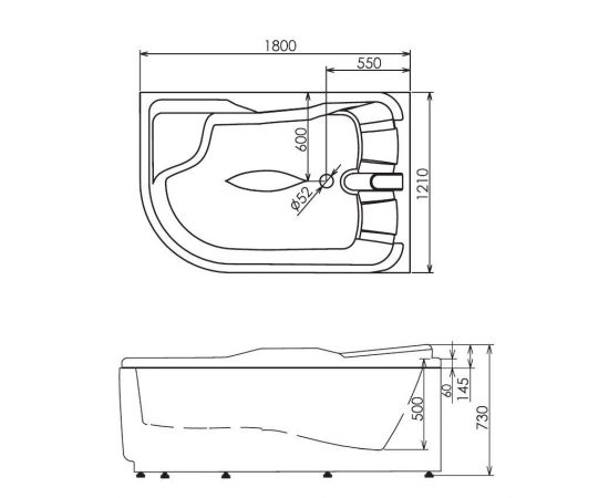 Акриловая ванна Gemy G9083 B R_, изображение 5