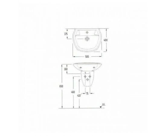 Раковина Serel 8701+8721 с полупьедесталом_, изображение 2