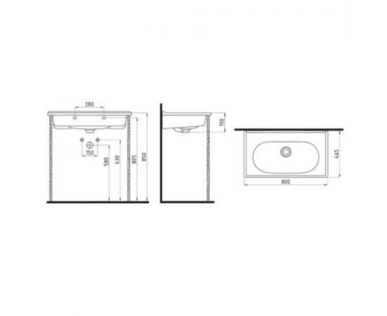 Раковина мебельная Bien Ferra FELK080B1FD1W5000_, изображение 2