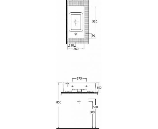 Раковина beWash Ontario белая глянцевая L 35531101_, изображение 2