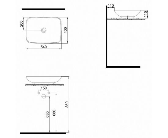 Раковина Bien Harmony HRLG05401FD0W3000_, изображение 5