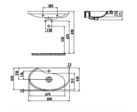 Раковина Creavit AP080-00CB00E-0000_, изображение 2