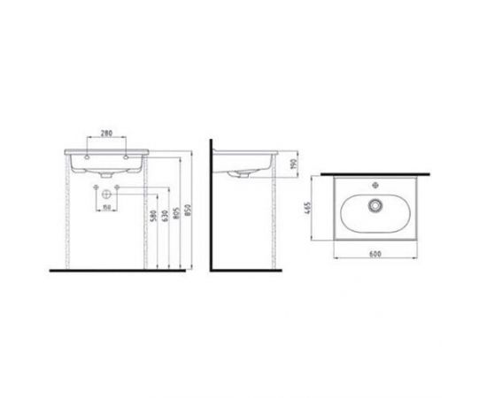 Раковина мебельная Bien Ferra FELK060B1FD1W5000_, изображение 2