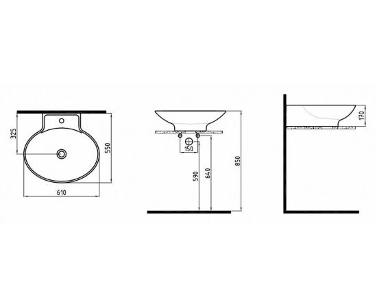 Раковина Bien Harmony HRLG06101FD1W3000_, изображение 5