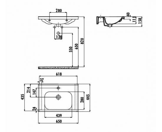 Раковина Creavit DP120 DP120-00CB00E-0000_, изображение 2