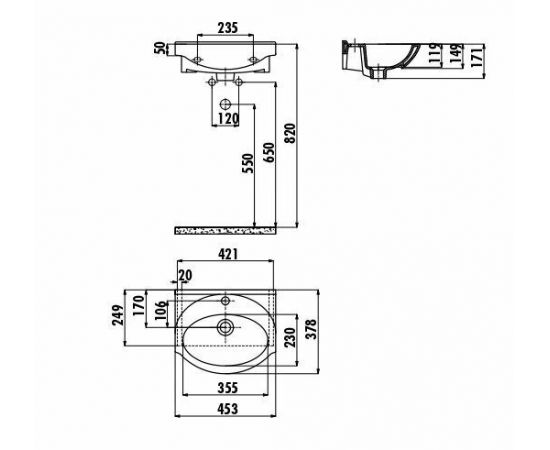 Раковина Creavit ET045 ET045-00CB00E-0000_, изображение 2