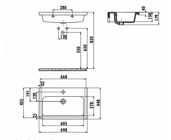 Раковина Creavit IP070 IP070-00CB00E-0000_, изображение 2