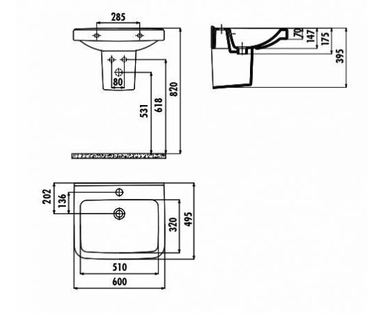 Раковина Creavit LARA LR060-00CB00E-0000_, изображение 2