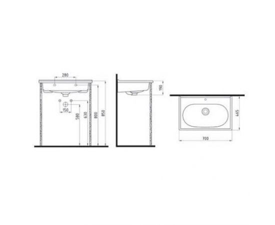 Раковина мебельная Bien Ferra FELK070B1FD1W5000_, изображение 2