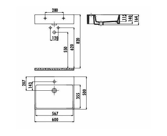 Раковина Creavit NX260-00CB00E-0000_, изображение 2