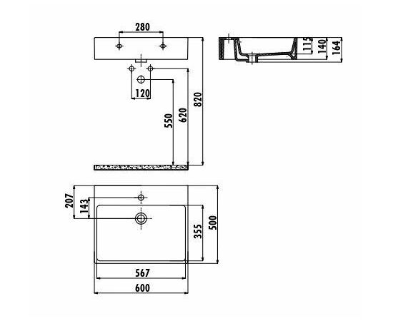 Раковина Creavit NX260-00CB00E-DW00_, изображение 2