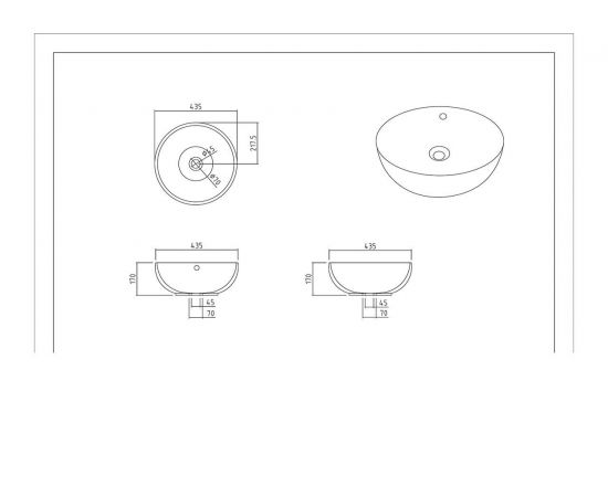 Накладная раковина Bravat  Circle C22283W-ENG_, изображение 2