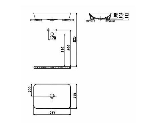 Раковина Creavit UL060-00BM00E-0000_, изображение 2