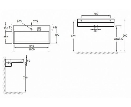 Раковина Jacob Delafon Terrace EXC112 100 см_, изображение 11