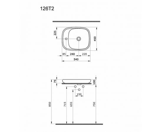 Раковина Ambassador Diamond 126T20001 белая_, изображение 8