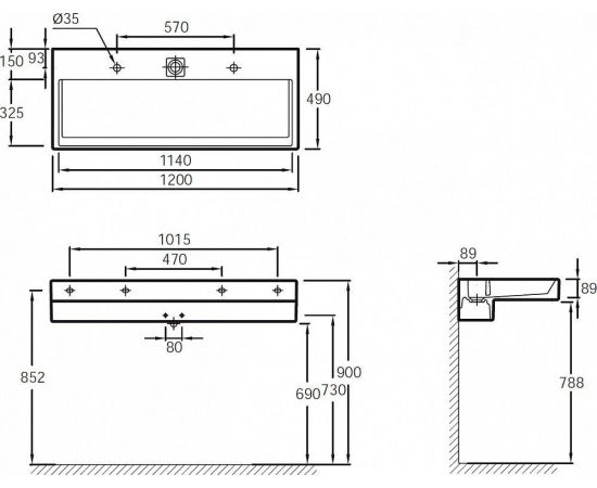 Раковина Jacob Delafon Terrace EXB112 120 см_, изображение 9