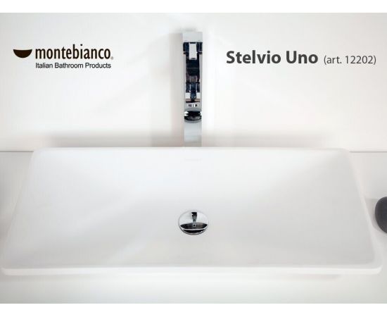 Раковина MonteBianco Stelvio Uno прямоугольная, цвет белый матовый_, изображение 5