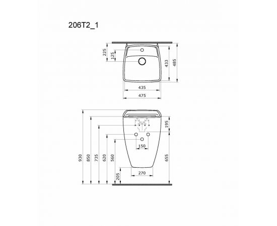 Раковина Ambassador Benefit 206T20201 черная матовая_, изображение 8