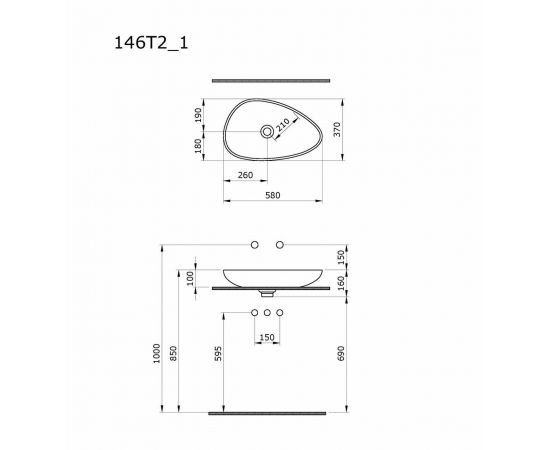 Раковина Ambassador Kingston 146T20201 черная матовая_, изображение 8