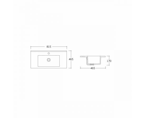 Раковина мебельная Vincea VBS-13980 керамическая, цвет белый_, изображение 2